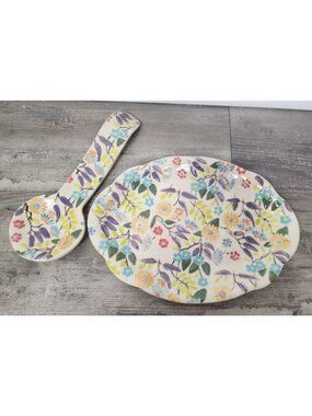 Bridget Floral Handmade Serving Tray & Spoon Rest Set
